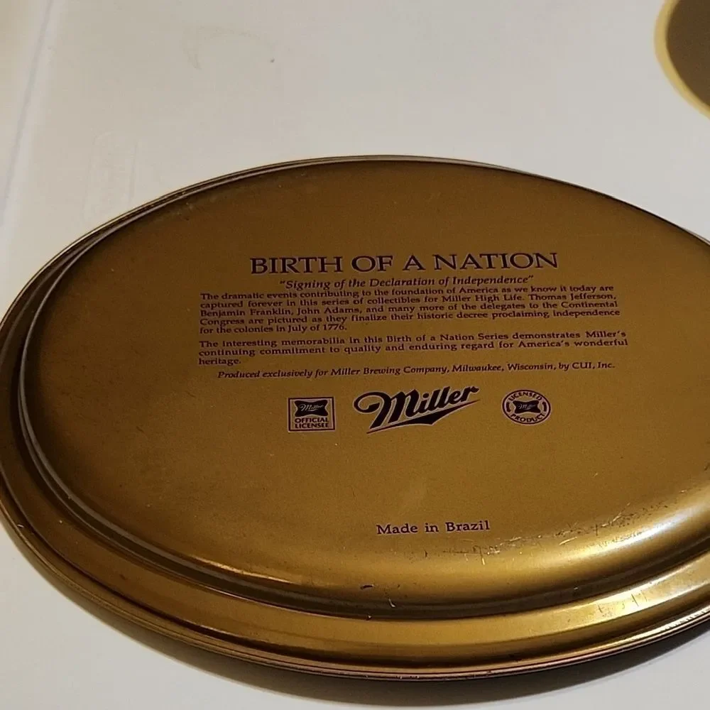 1992 Miller Beer Tin Serving Tray with Historical Scene